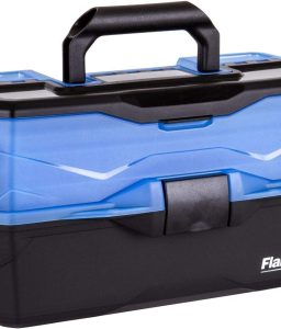 Flambeau Outdoors 6383FB 3-Tray Tackle Box - Classic Fishing Lure Storage Organizer, Large Portable Tackle Box, 32 Tray Compartments, Frost Blue/Black